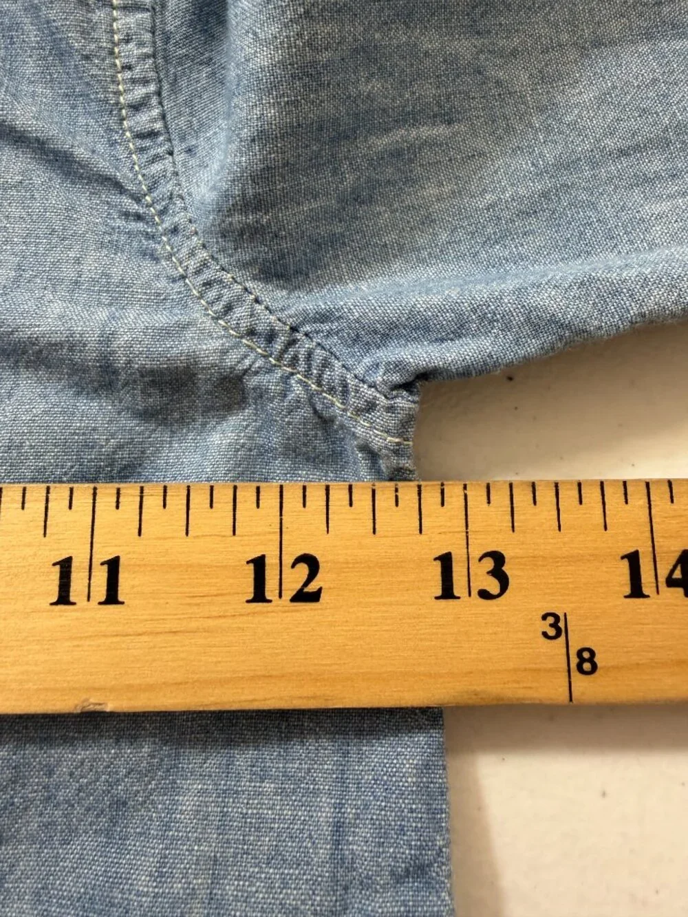 Polo Ralph Lauren Girls Size 5 Chambray Pleated Tuxedo Button Down Shirt
